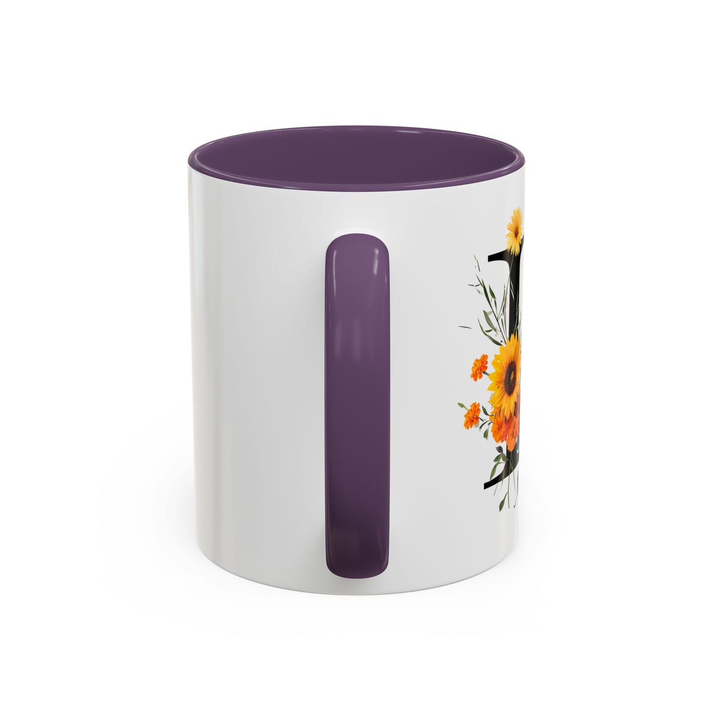 Personalized Floral Monogram - Letter L - Elegant Accent Coffee Mug – Personalized Mothers Day Gift