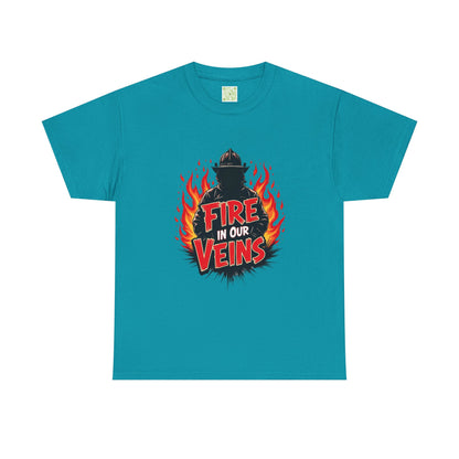 Firefighter Fire in Our Veins TShirt, Firefighter Gift, Firefighting Tee, Thin Red Line, Fireman T-Shirt, Fire Fighting
