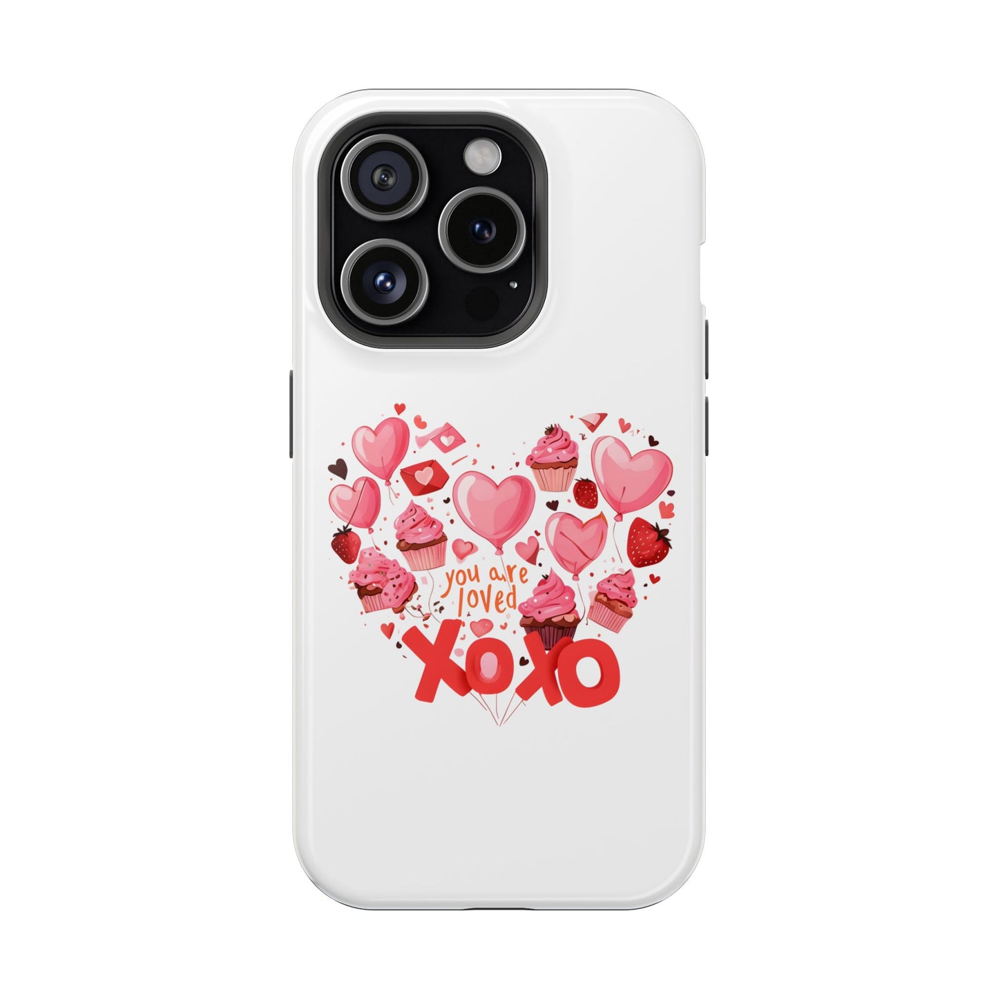 Valentine's Day Magnetic Tough Cases, Cute Phone Cover, Gift for Her, Love Heart Design, Personalizable Tech Accessory