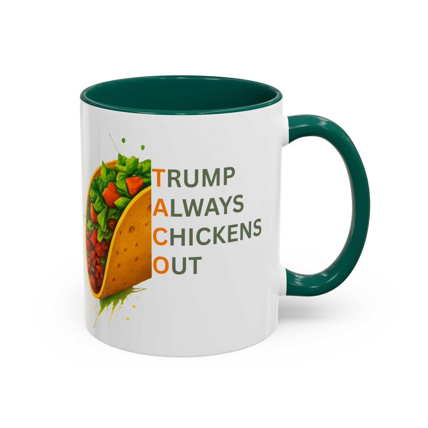 Trump Always Chickens Out TACO Mug, Subtle Anti Trump, Democrat Gift Mug, Funny Liberal Gift, Political Mug