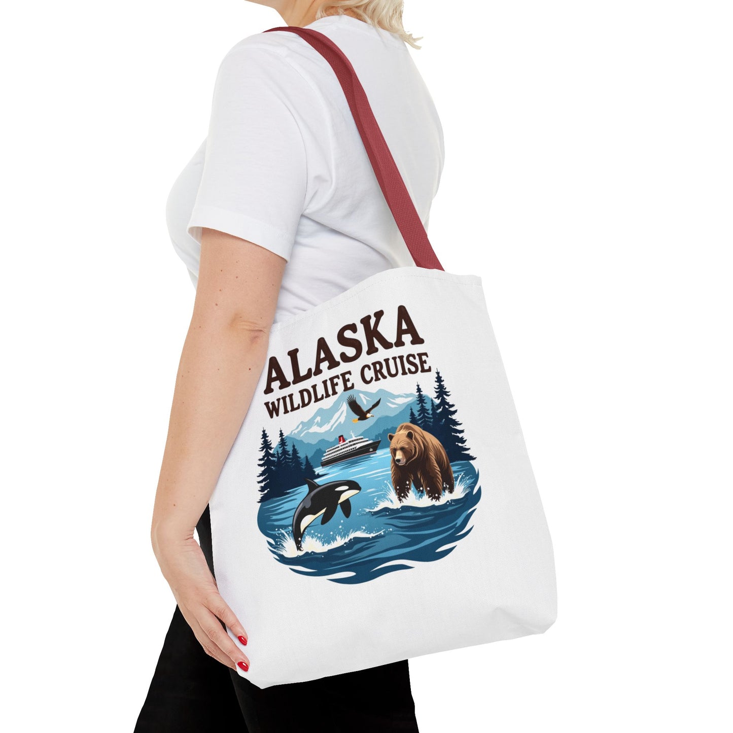 Alaska Wildlife Cruise Tote Bag, Adventure Lovers Gift, Cruise Squad 2025, Alaska Vacation Tote Bag, Alaskan Cruise Tote