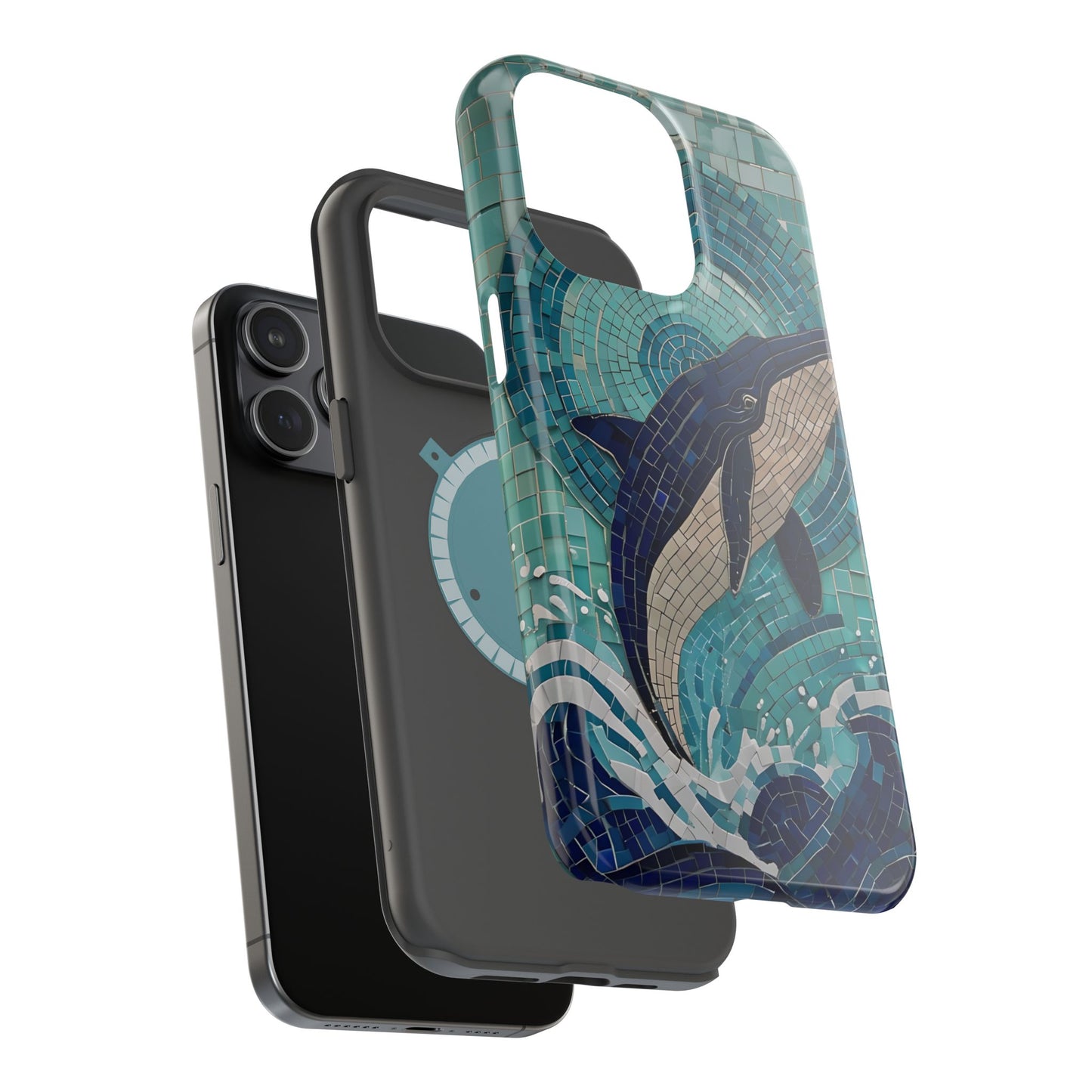Whale Watching Mosaic iPhone Case, Whale Art, Unique Phone Case, Humpback Whale, Whale Gift, Marine Biology, Whale Watcher