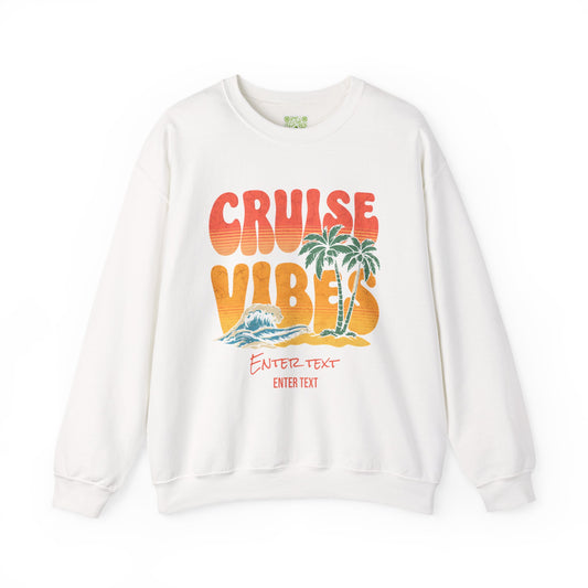 Retro Cruise Vibes Crewneck Sweatshirt, Summer Relaxation Style, Alaska Cruise, Caribbean Cruise, Girls Cruise