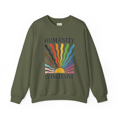 Pride Month Crewneck Sweatshirt, Humanity is Inclusive, LGBT Shirt, Lesbian Pride, Bisexual, Transgender, Equal Rights, pridemonth