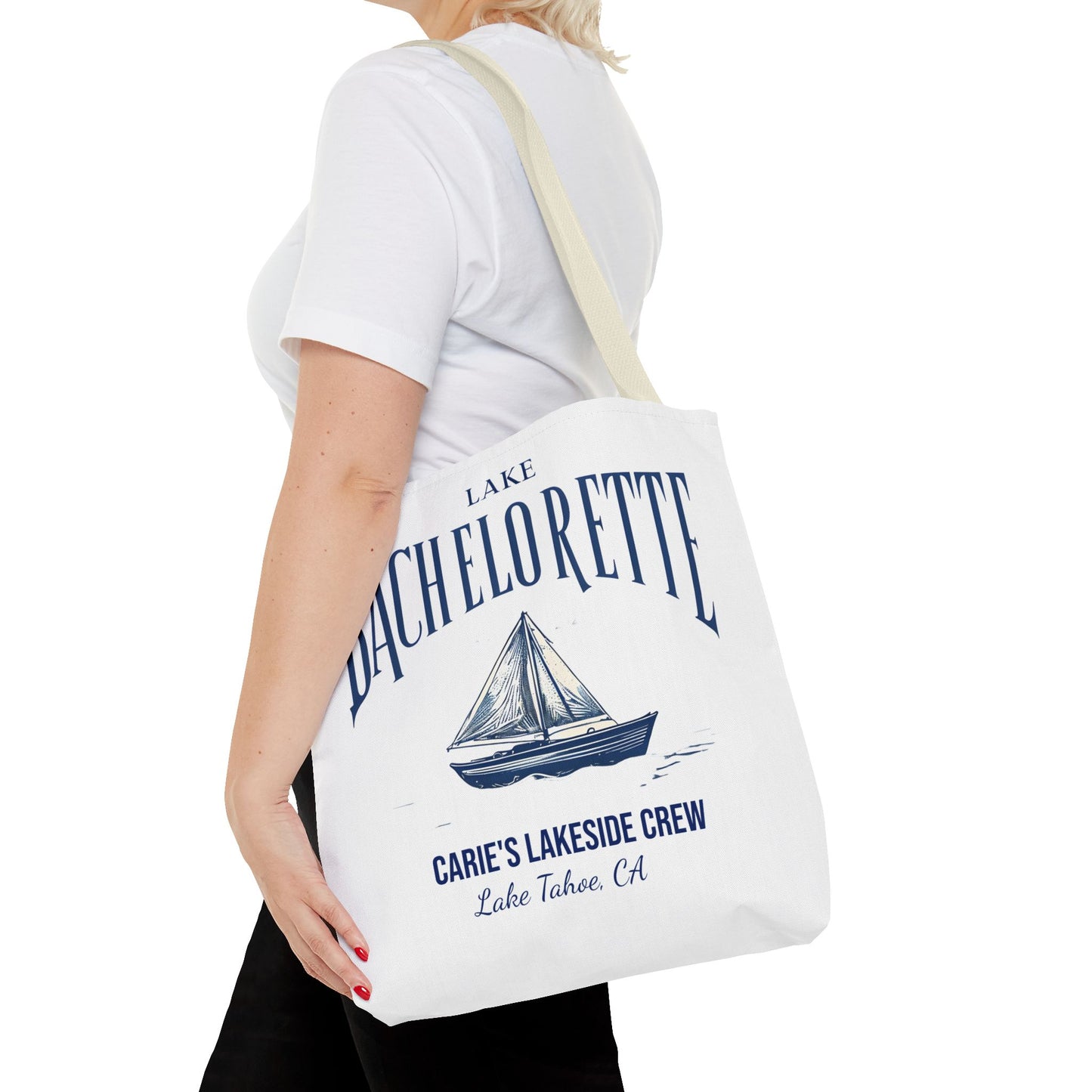 Let's Get Nauti Personalized Tote Bag, Bride Tote Bag, Bridesmaid Tote Bag, Hen Party Favors, Bride Tribe, Lake Bachelorette