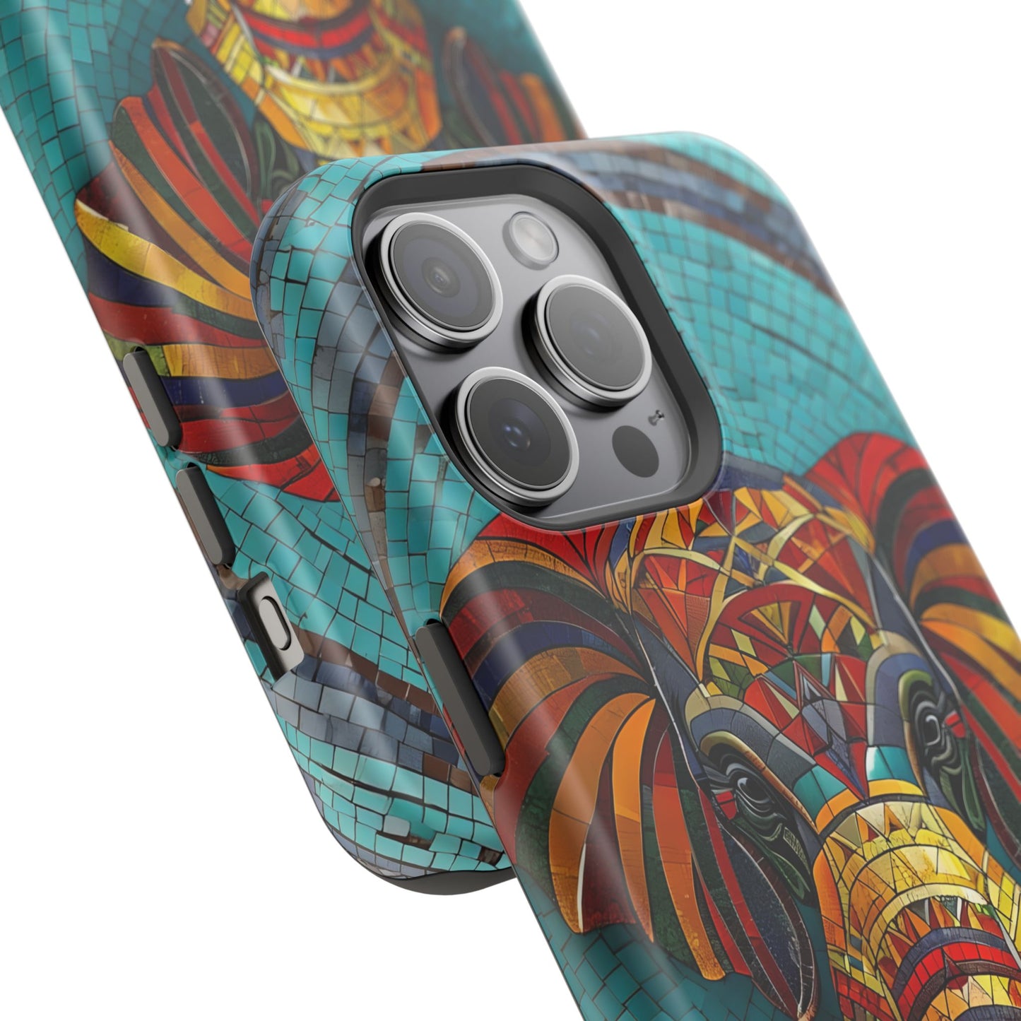 Artistic Elephant Phone Case, Elephant Case, Trendy iPhone Case, Elephant Lover Gift, Unique iPhone Case, Mosaic Design