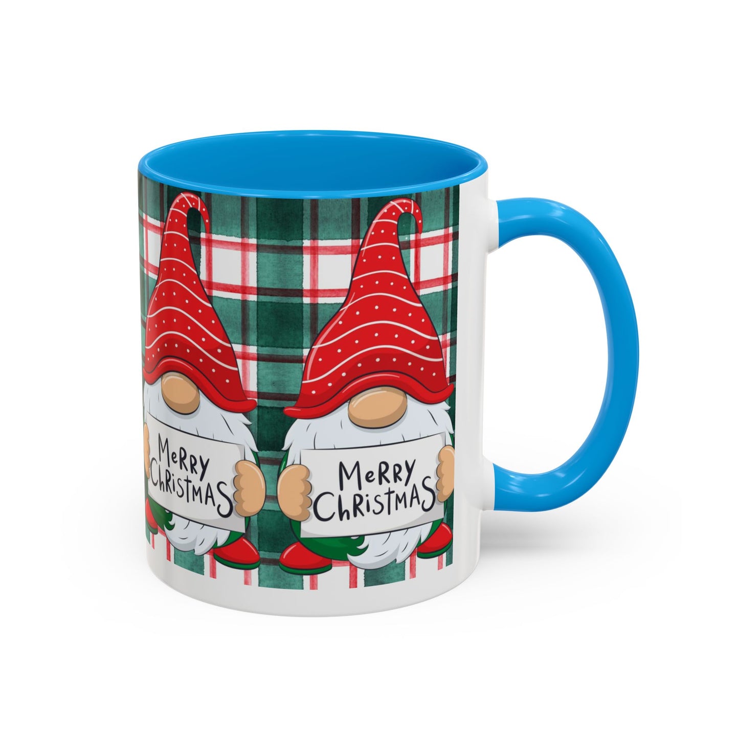 Plaid Merry Christmas Gnome Mug, Red Plaid Holiday Coffee Cup, Festive Gnome Lover Gift, Cute Hot Cocoa Mug, Winter Christmas Drinkware