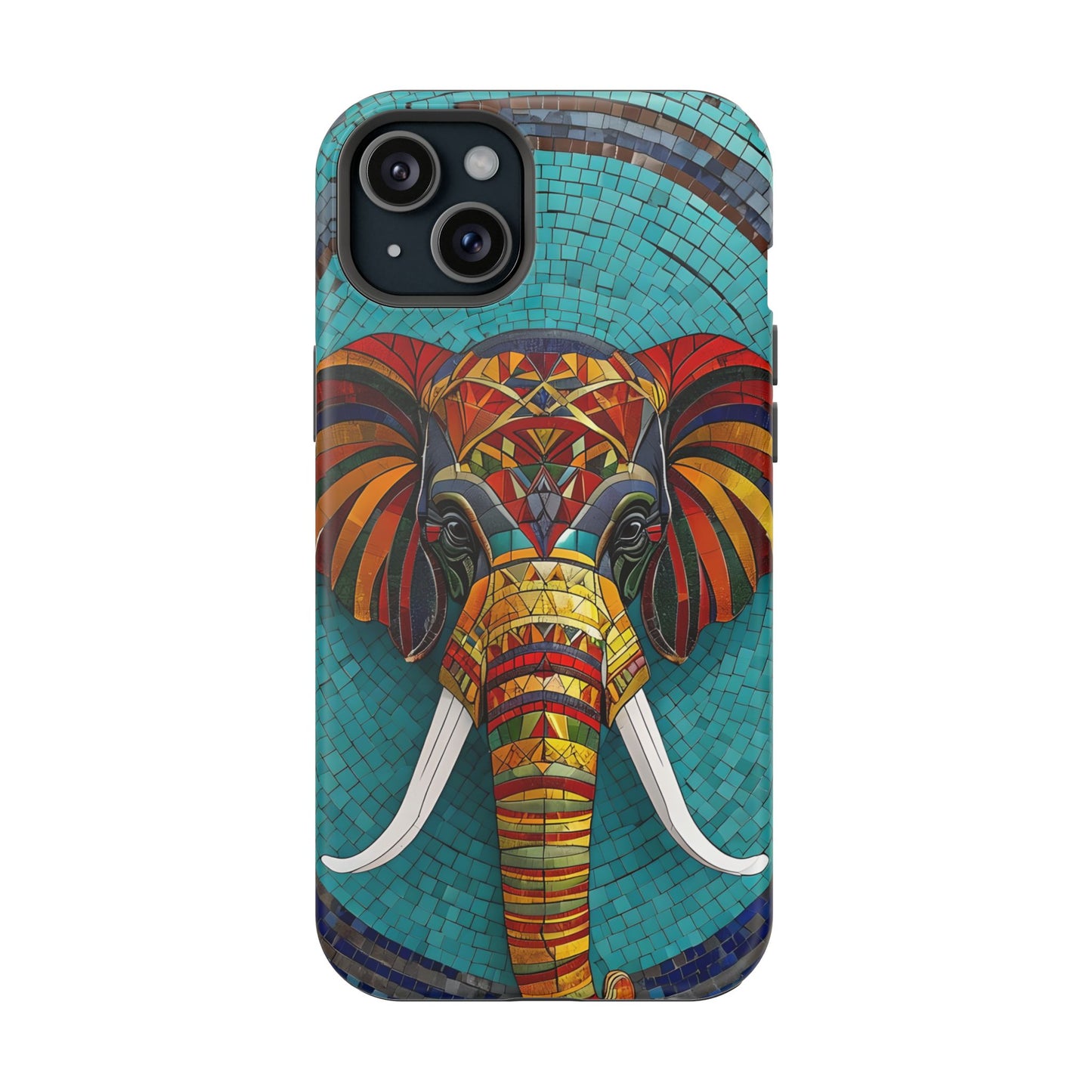 Artistic Elephant Phone Case, Elephant Case, Trendy iPhone Case, Elephant Lover Gift, Unique iPhone Case, Mosaic Design