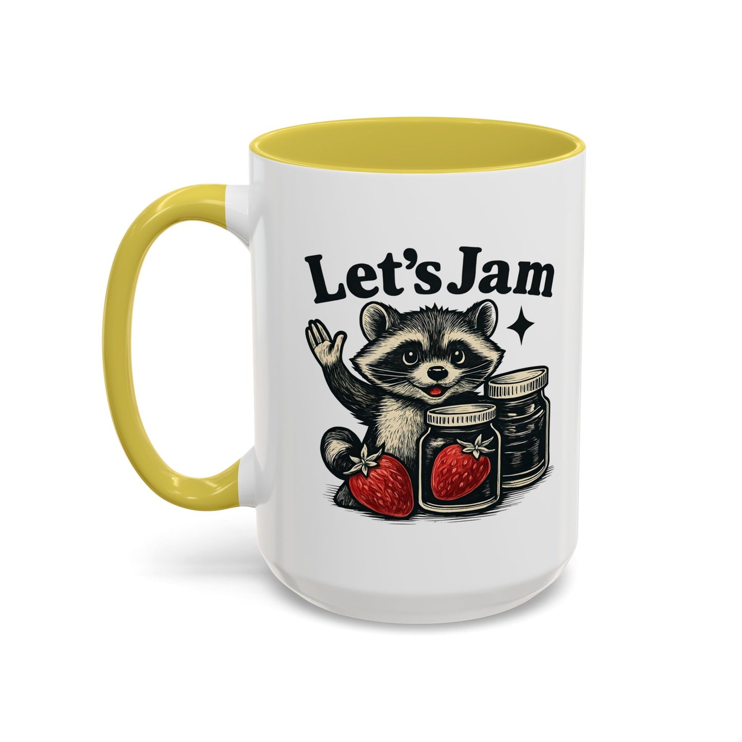 Racoon Mug, Racoon Gifts, Let's Jam Coffee Mug, Strawberry Mug, Cute Summer Mug, Raccoon Strawberry Mug, Funny Raccoon Mug, Trending Now