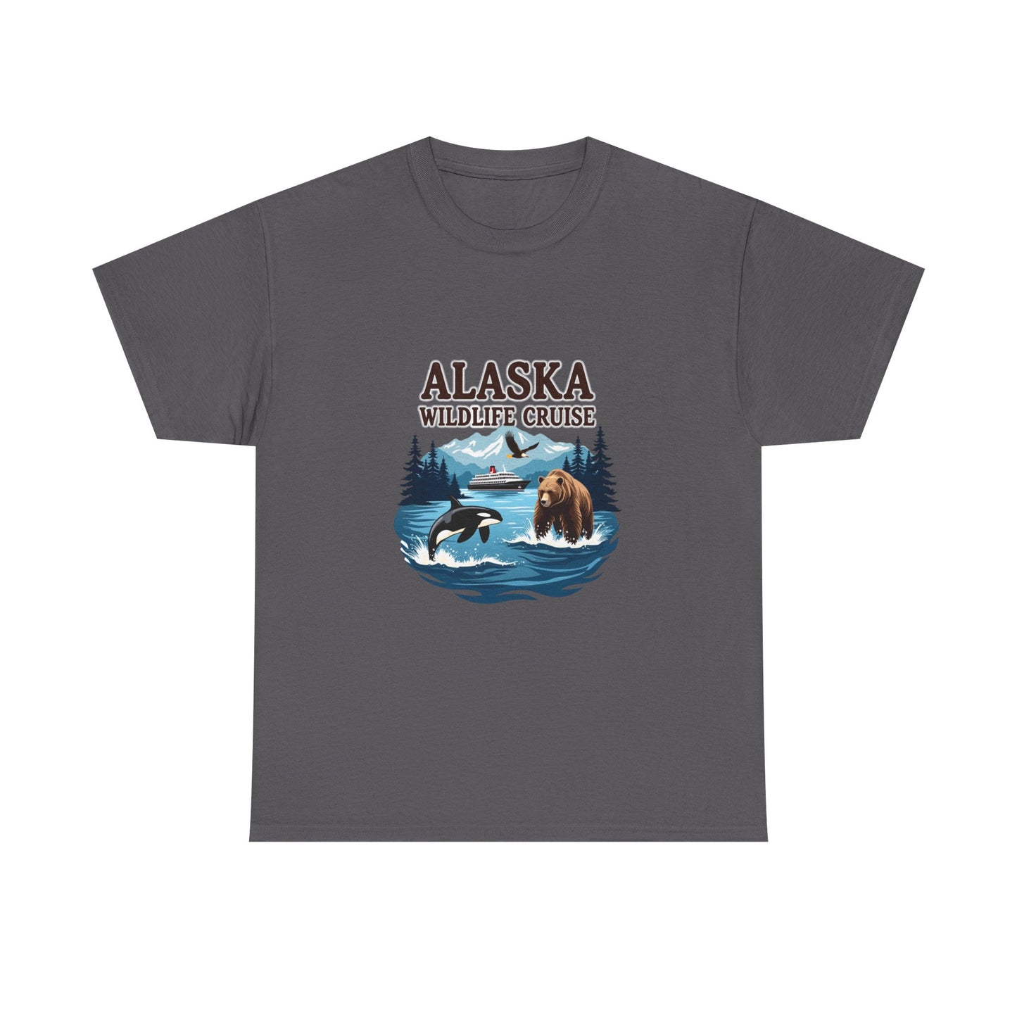 Alaska Wildlife Cruise Unisex Heavy Cotton Tee, Alaska Cruise Shirt, Wildlife Vacation Tee, Nature Enthusiast Gift
