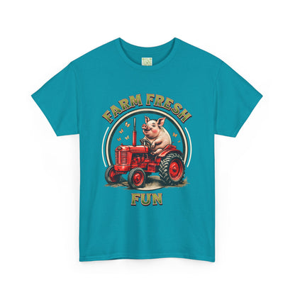 Potbelly Pig Farm Fresh Fun T-Shirt, Vintage Farmhouse Tee, Retro Pig Tractor Shirt, Animal Lover Gift, Country Life Apparel