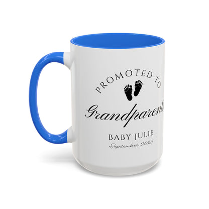 Promoted to Grandparents Mug, Pregnancy Announcement Coffee Cup, Baby Reveal Gift, New Grandparent Mug, Personalized Baby Announcement