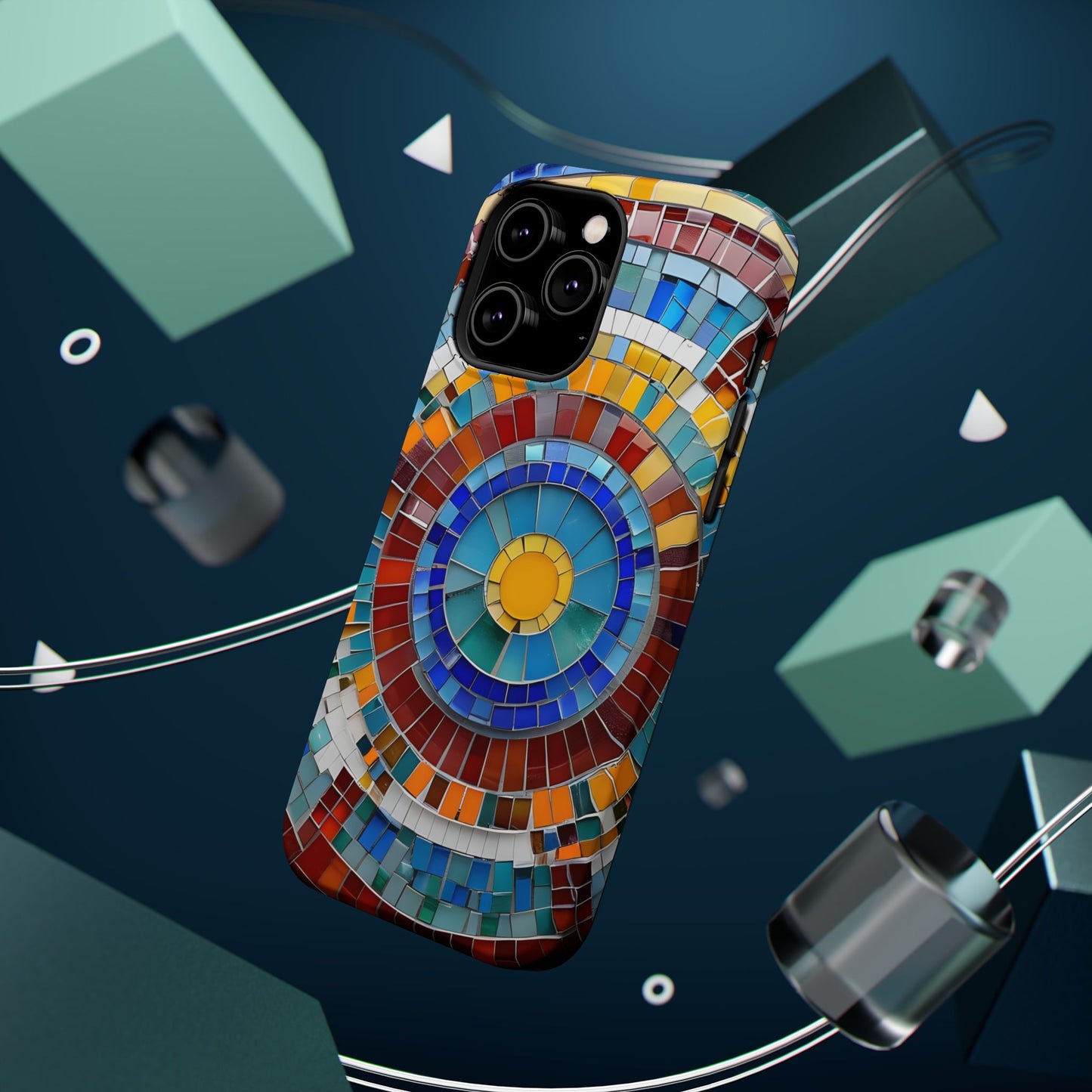 Vibrant Mosaic  iPhone Case - Colorful iPhone Cover, Unique Phone Accessory, MegSafe iPhone cover