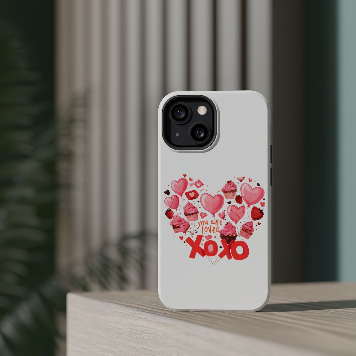 Valentine's Day Magnetic Tough Cases, Cute Phone Cover, Gift for Her, Love Heart Design, Personalizable Tech Accessory