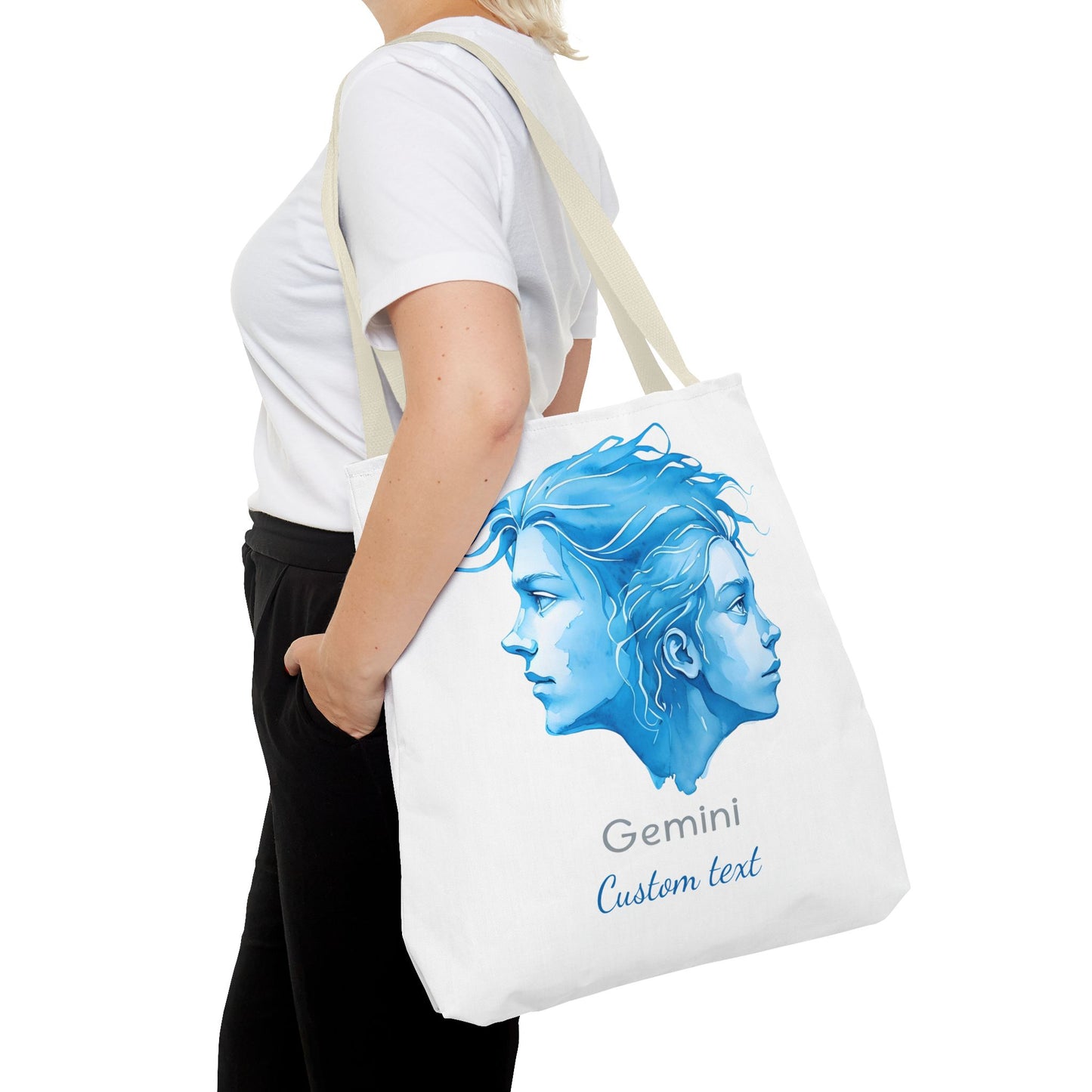 Gemini Zodiac Personalized Tote Bag, Astrology Lover Gift, Artistic Tote Bag, Gemini Birthday Gift, Trendy Tote