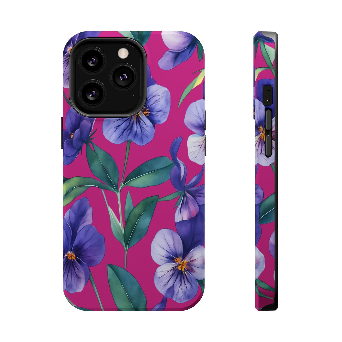 African Violet Floral Magnetic Tough Case, Summer Iphone Case, Wildflower Case, Flower Phone Cover, Stylish Phone Case