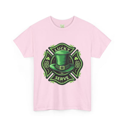 Firefighting Lucky to Serve Tee, Firefighter Gift, Shamrock Tee, St Patrick's Firefighter Day Tee, Fireman Shirt, Firemen Gift