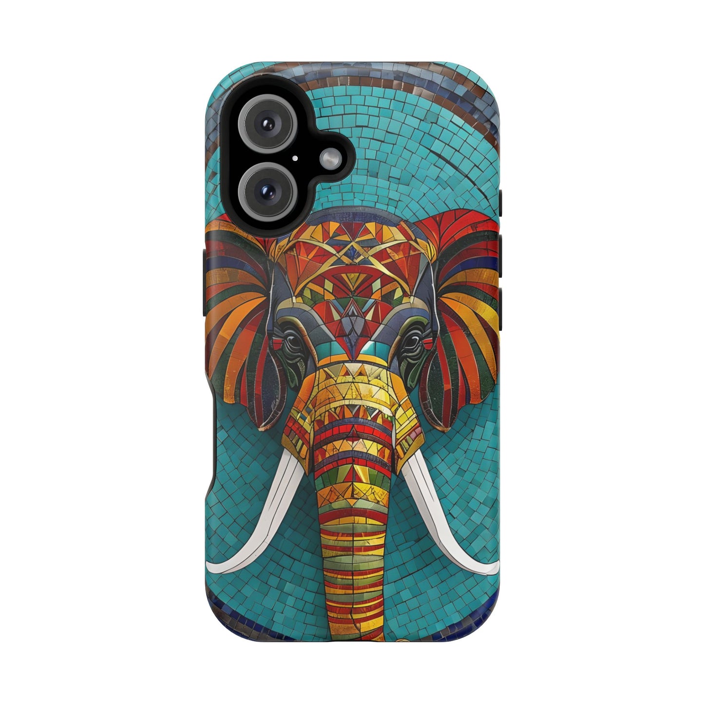 Artistic Elephant Phone Case, Elephant Case, Trendy iPhone Case, Elephant Lover Gift, Unique iPhone Case, Mosaic Design