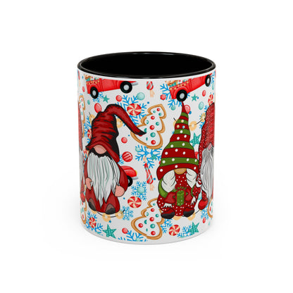 Gingerbread Christmas Gnome Mug with Cookies and Candy, Cute Holiday Coffee Cup, Festive Gnome Lover Gift, Winter Hot Cocoa Mug, Holiday Kitchen Drinkware