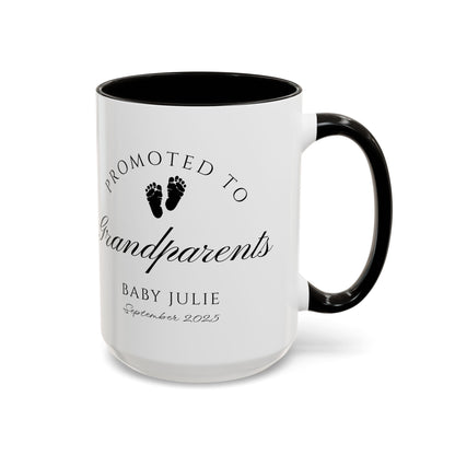 Promoted to Grandparents Mug, Pregnancy Announcement Coffee Cup, Baby Reveal Gift, New Grandparent Mug, Personalized Baby Announcement