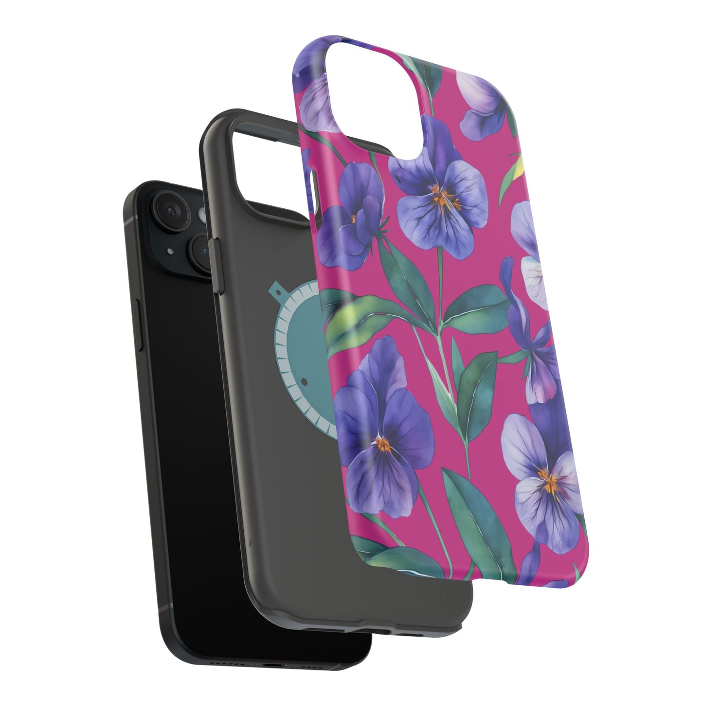 African Violet Floral Magnetic Tough Case, Summer Iphone Case, Wildflower Case, Flower Phone Cover, Stylish Phone Case