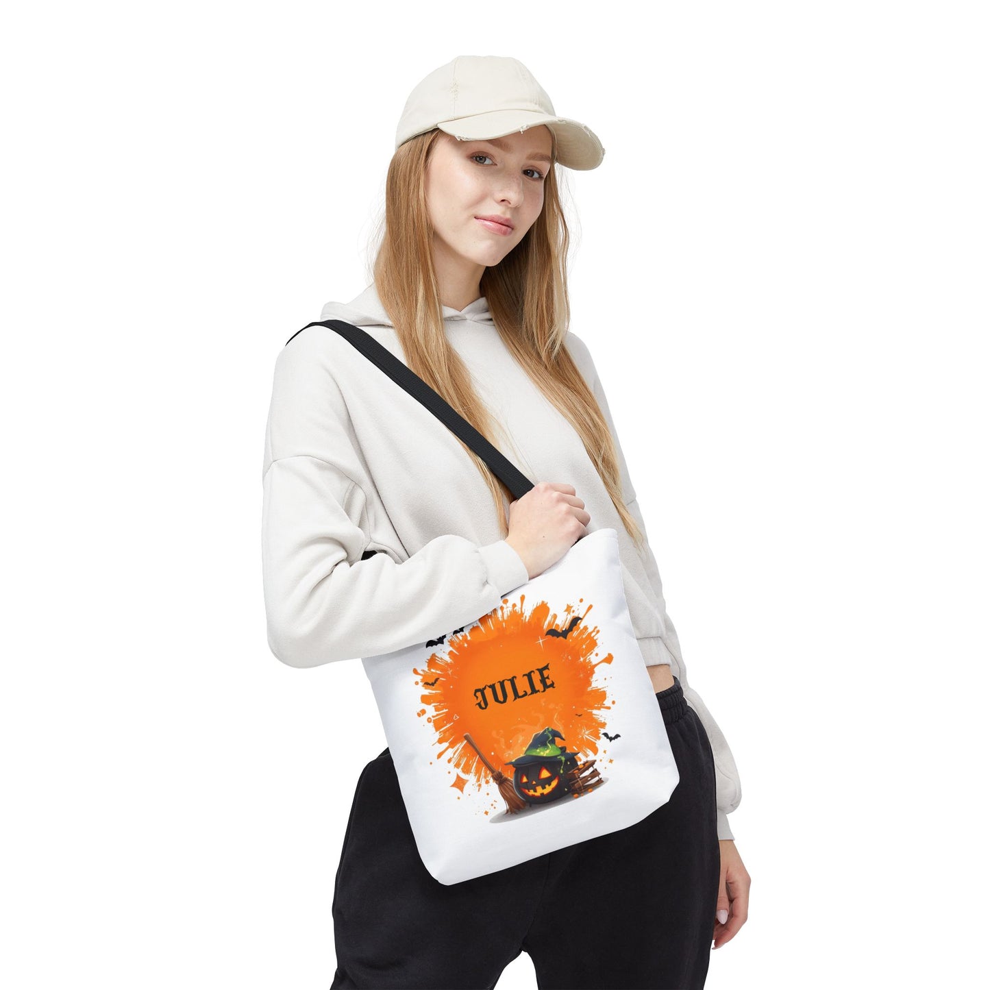 Custom Kids Halloween Trick or Treat Bag – Personalized Pumpkin Candy Tote Sack – Children’s Halloween Gift, Reusable Candy Bag