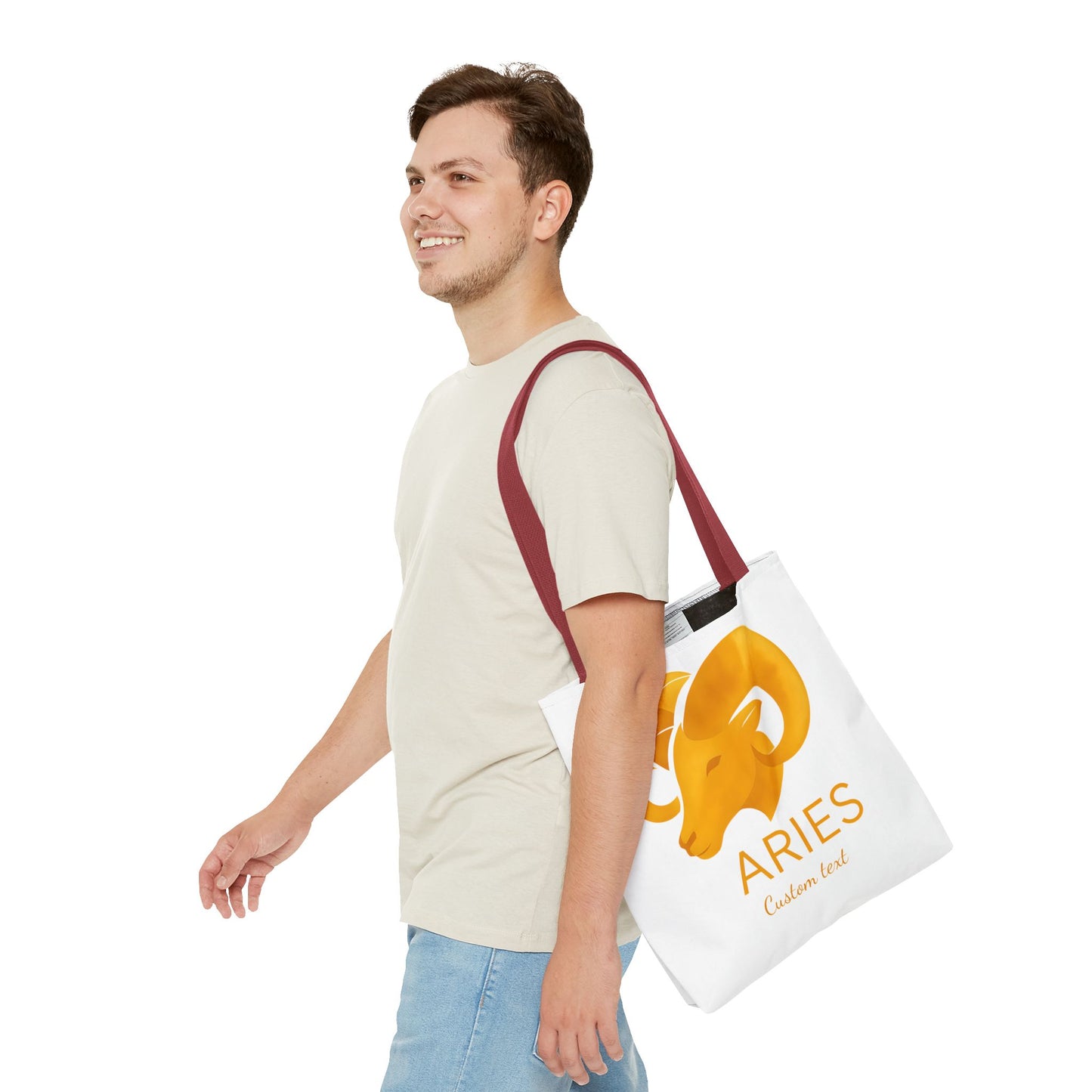 Aries Zodiac Personalized Tote Bag, Artistic Tote Bag, Astrology Bag, Unique Tote Bag, Aries Birthday Gift