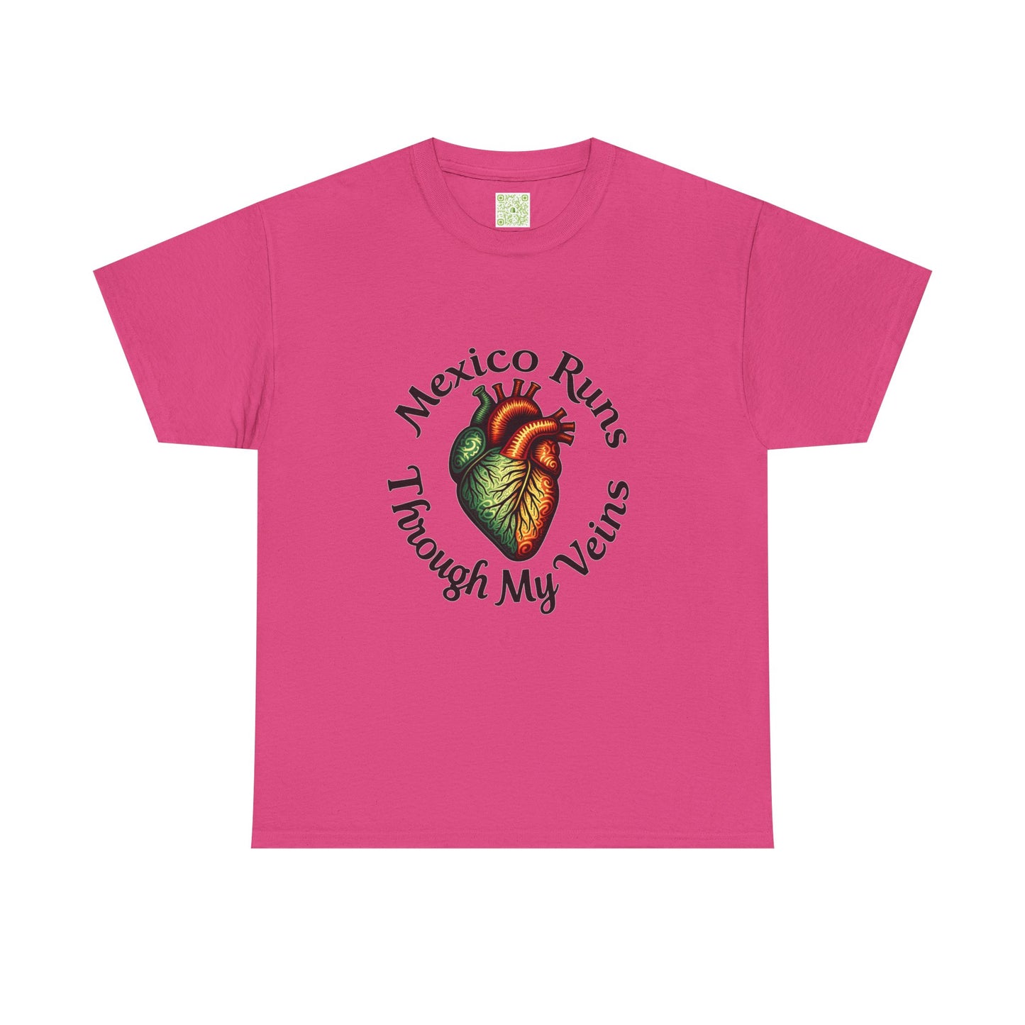 Viva La Vida Mexico Unisex Tee, Mexico Runs Through My Veins, Gift for Mexicans, Heart Design Tee, Celebratory Apparel, Mexican Pride