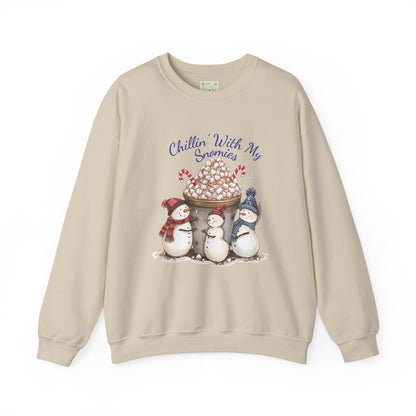 Chillin with my Snomies Sweatshirt, Snowman Apparel, Funny Snowman Shirt, Cute Snowman, Let It Snow, Snowman Lover Gift