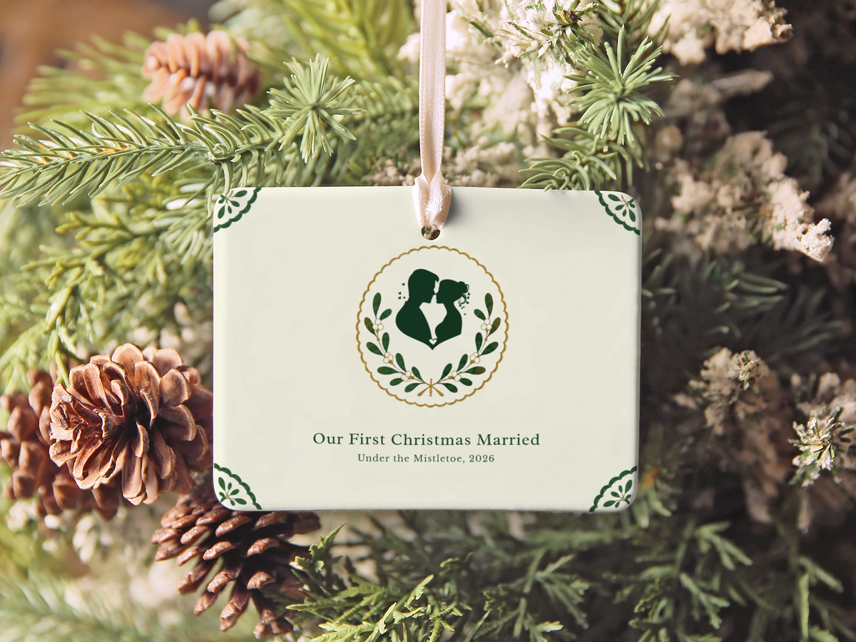 Mr and Mr First Christmas Ornament, Our First Christmas Married 2026, Personalized Gay Wedding Gift, Ceramic Newlywed Keepsake
