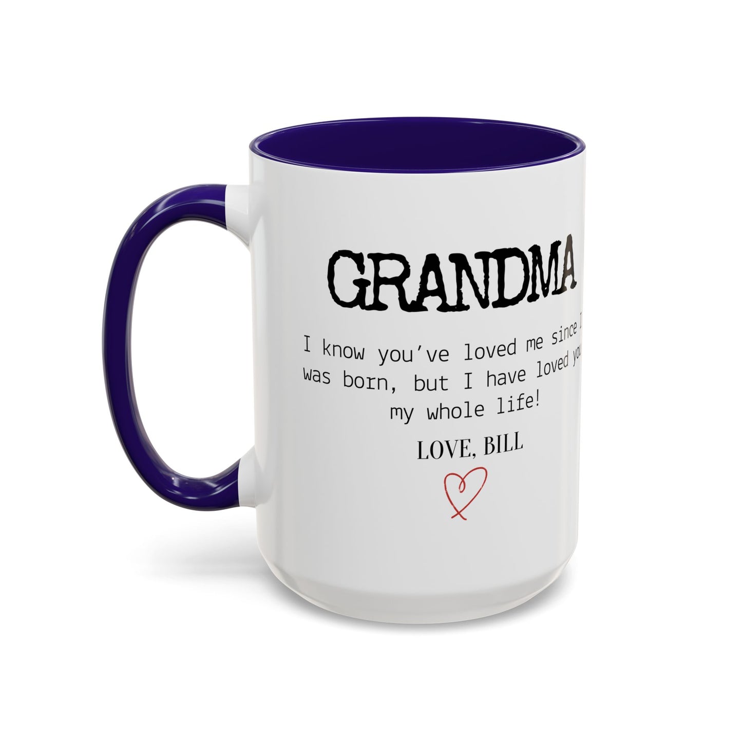 Personalized Grandma Mug, Gift from Grandchild, Custom Message Coffee Cup, Grandma Birthday Gift, Mother’s Day Mug, Sentimental Gift for Grandma