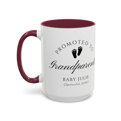 Promoted to Grandparents Mug, Pregnancy Announcement Coffee Cup, Baby Reveal Gift, New Grandparent Mug, Personalized Baby Announcement