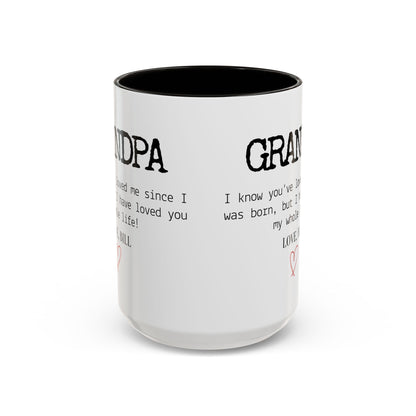 Personalized Grandpa Mug, Gift from Grandchild, Custom Message Coffee Cup, Grandpa Birthday Gift, Father’s Day Mug, Sentimental Gift for Grandpa