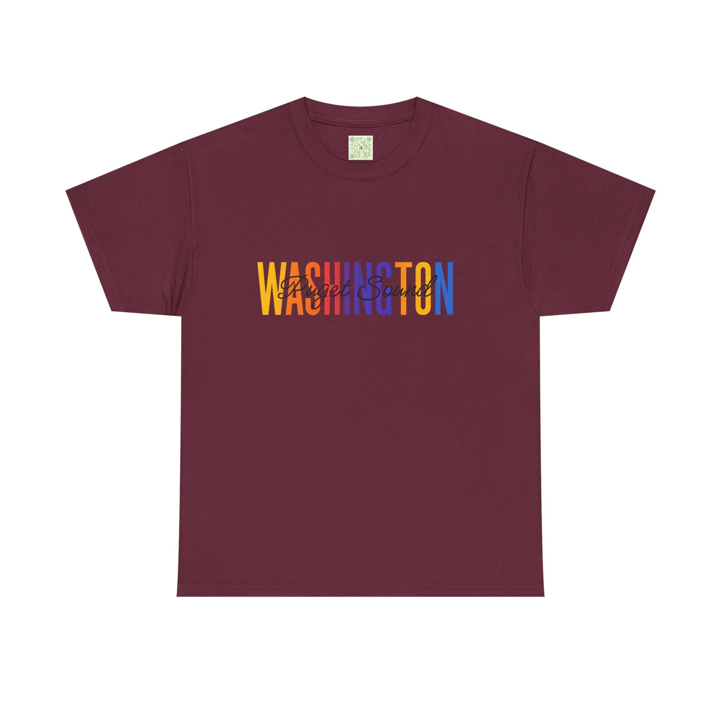 Colorful Puget Sound Washington Tee, Unisex Cotton Shirt, Tacoma Souvenir, Puget Sound Gift, Washington Souvenir