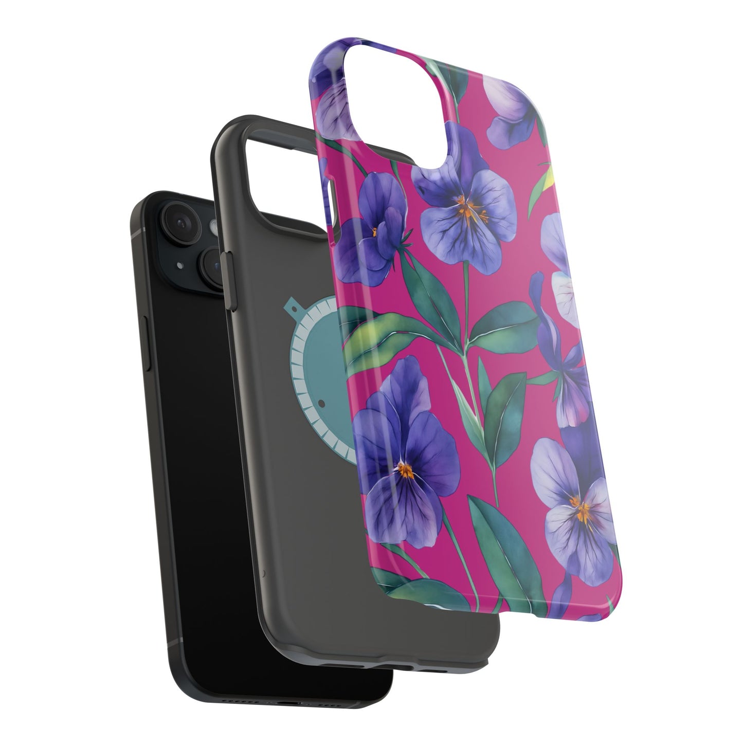 African Violet Floral Magnetic Tough Case, Summer Iphone Case, Wildflower Case, Flower Phone Cover, Stylish Phone Case