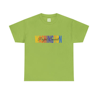 Colorful Puget Sound Washington Tee, Unisex Cotton Shirt, Tacoma Souvenir, Puget Sound Gift, Washington Souvenir