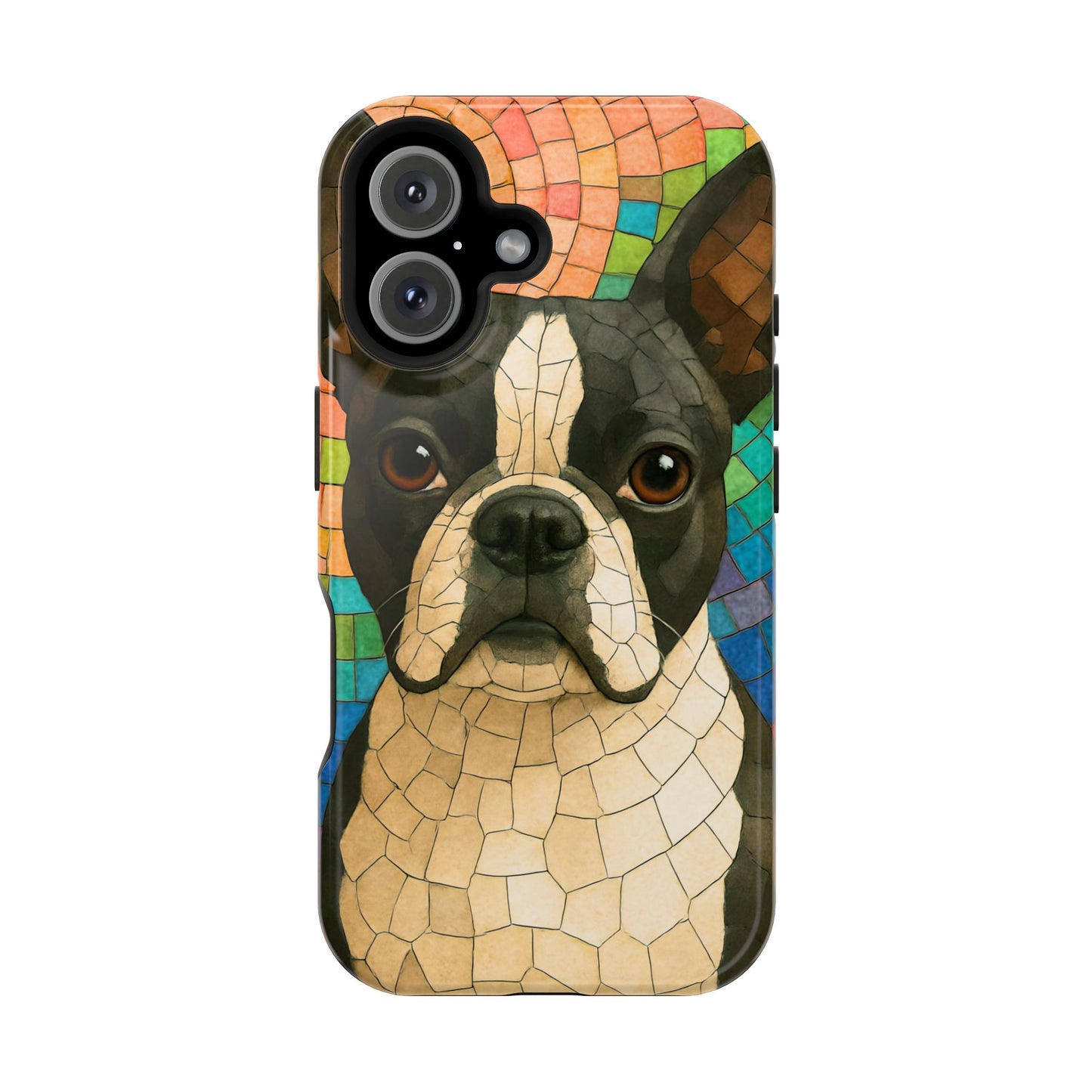 Boston Terrier Mosaic Phone Case, Boston Terrier Dog, Dog Phone Case, iPhone Dog Case, Dog Lover, Gift for Dog Lovers