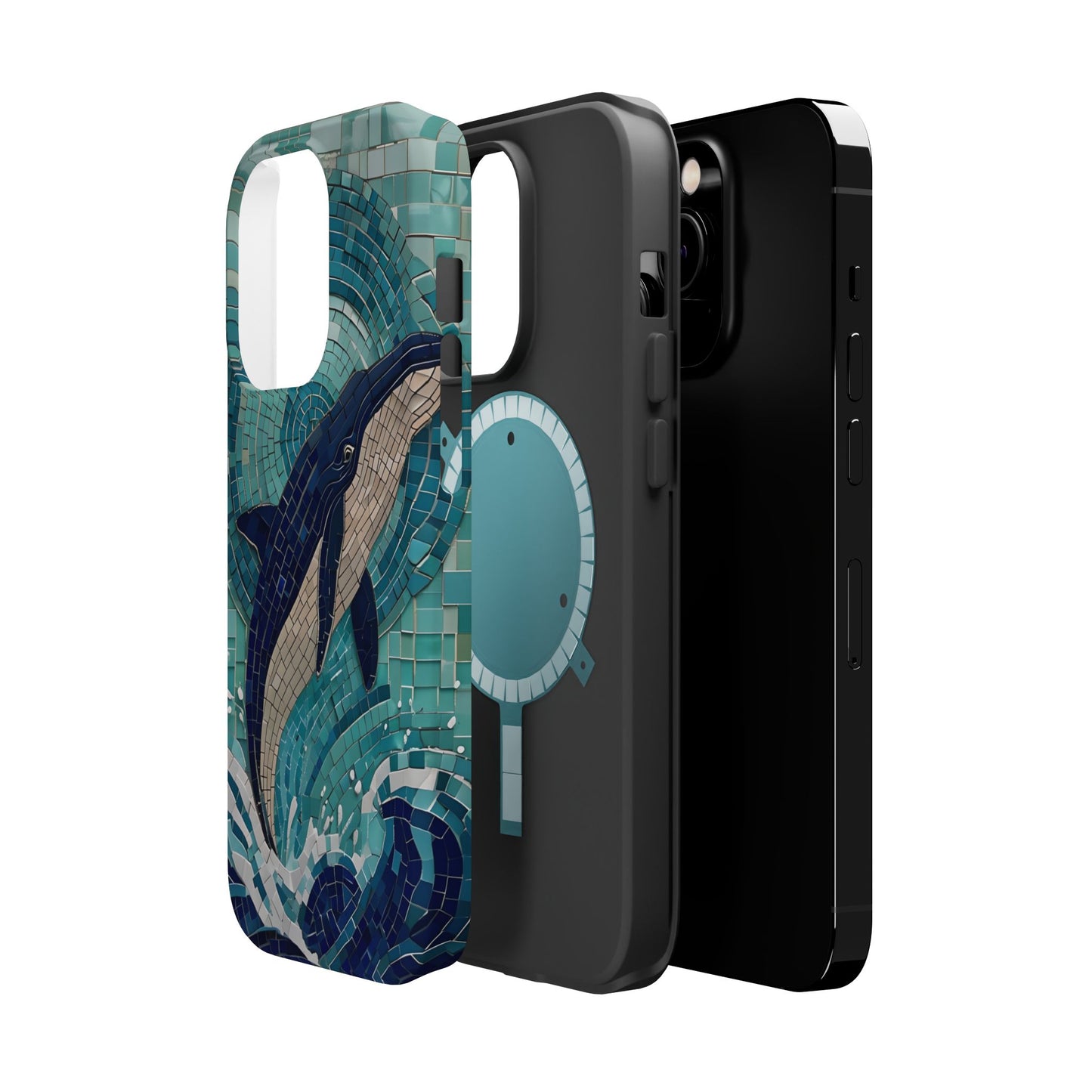 Whale Watching Mosaic iPhone Case, Whale Art, Unique Phone Case, Humpback Whale, Whale Gift, Marine Biology, Whale Watcher