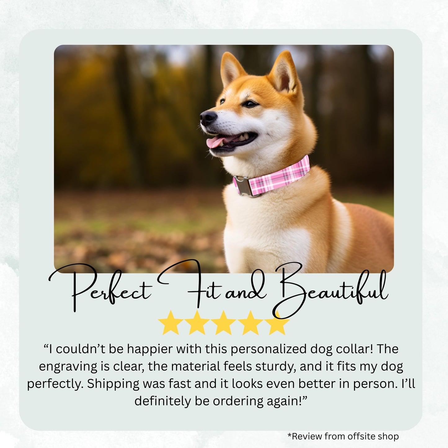 Personalized Plaid Dog Collar Custom Name Adjustable Quick Release Durable Pet Collar soft pink plaid RET-609-01