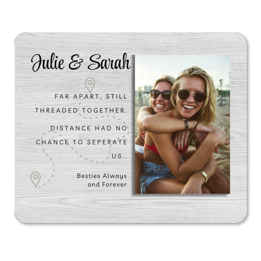 Long Distance Friendship Keepsake Gift, Custom Photo Keepsake for Best Friend, Gift-Ready Tabletop Display, Elegant  Style