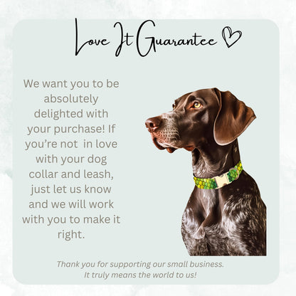 Green Mermaid Scale Personalized Dog Collar, Durable Fantasy Pet Collar with Engraving RET-620-04