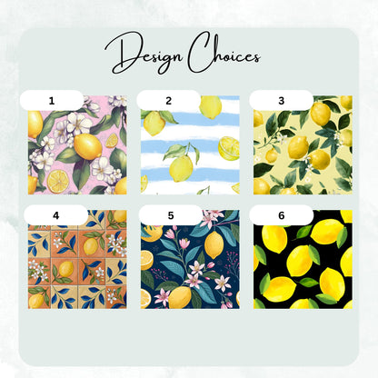 Mediterranean Lemon Tile Personalized Dog Collar, Adjustable Engraved Citrus Collar for Stylish Pets RET-618-04