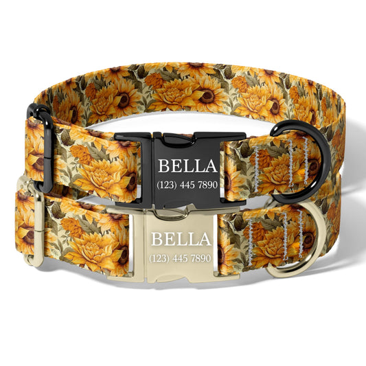 Personalized Dog Collar Mint Paw Print Custom Engraved Pet Collar Adjustable Girl Dog Collar Soft Pastel Puppy Collar RET-601-05