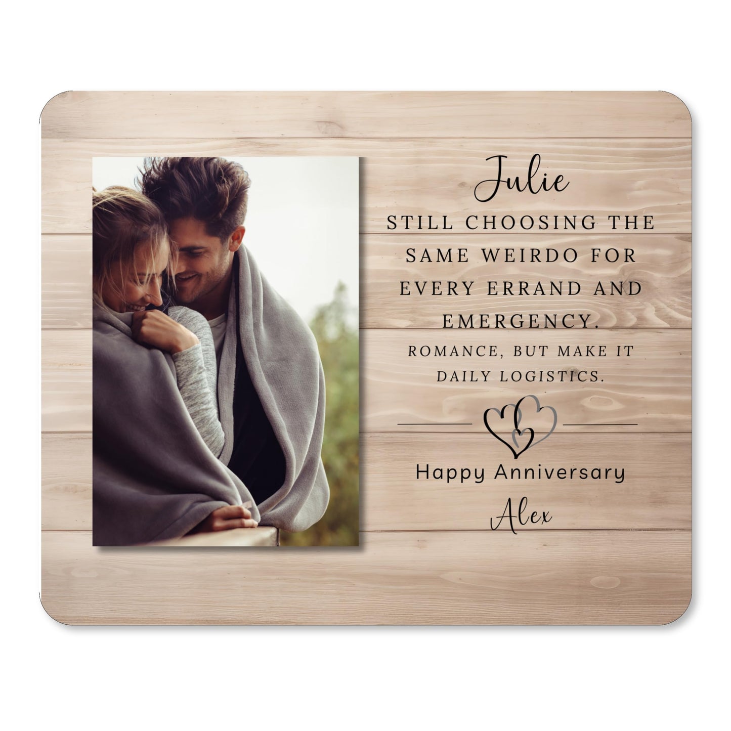 Photo Gift for Spouse, Custom Photo Keepsake for Spouse, Gift-Ready Tabletop Display, Classic  Style