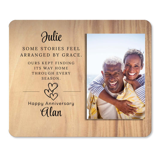 Meaningful Couple Anniversary Keepsake, Custom Photo Keepsake for Spouse, Gift-Ready Tabletop Display, Blessed  Style