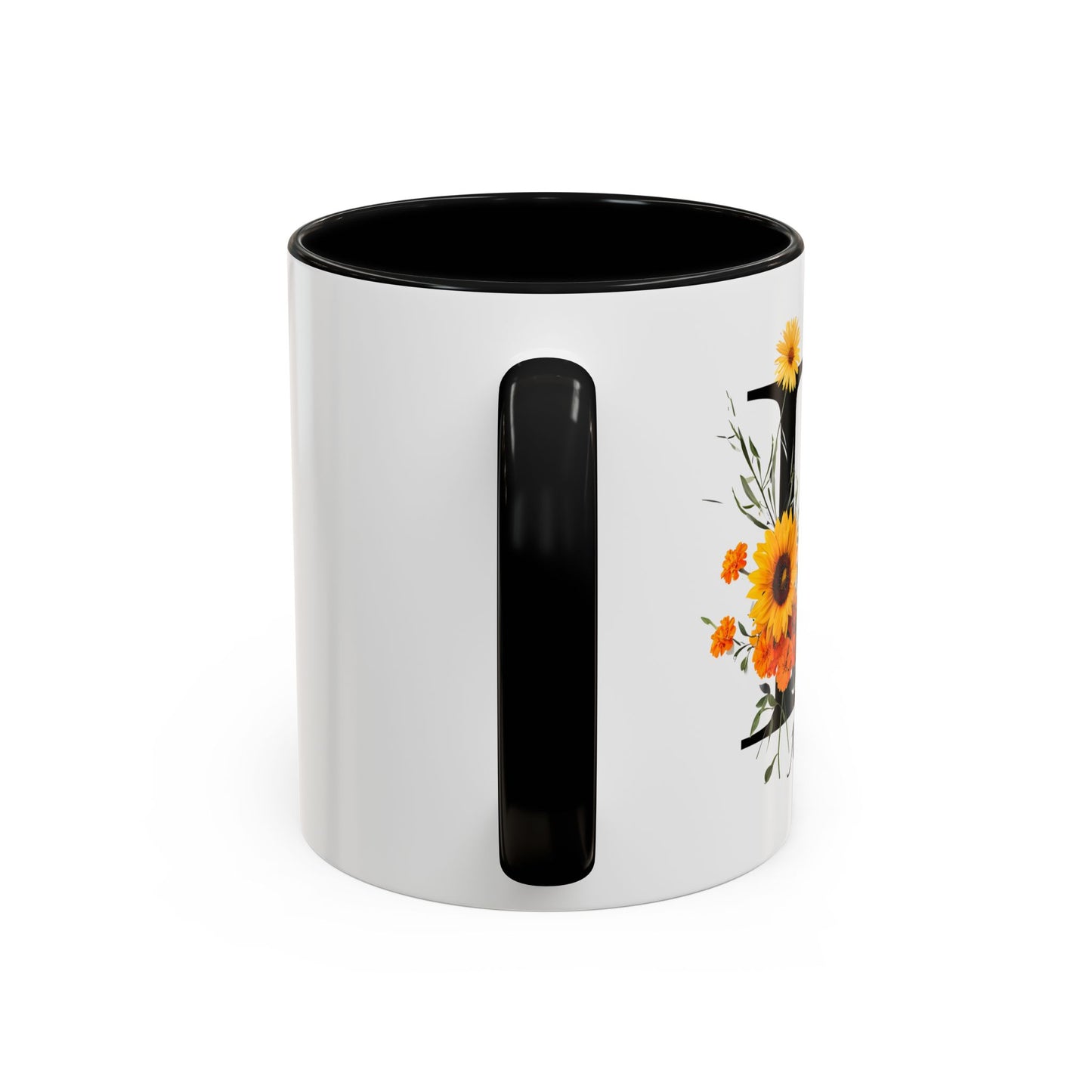 Personalized Floral Monogram - Letter L - Elegant Accent Coffee Mug – Personalized Mothers Day Gift