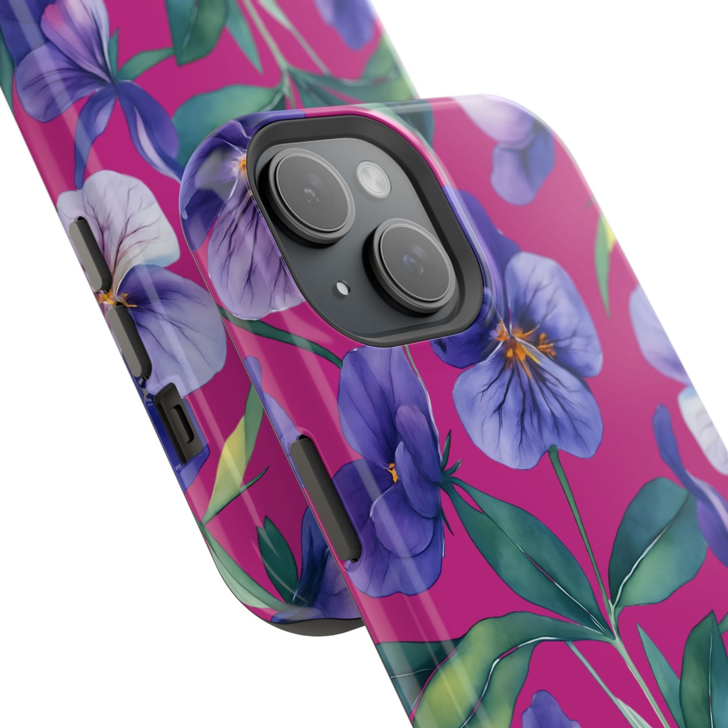 African Violet Floral Magnetic Tough Case, Summer Iphone Case, Wildflower Case, Flower Phone Cover, Stylish Phone Case