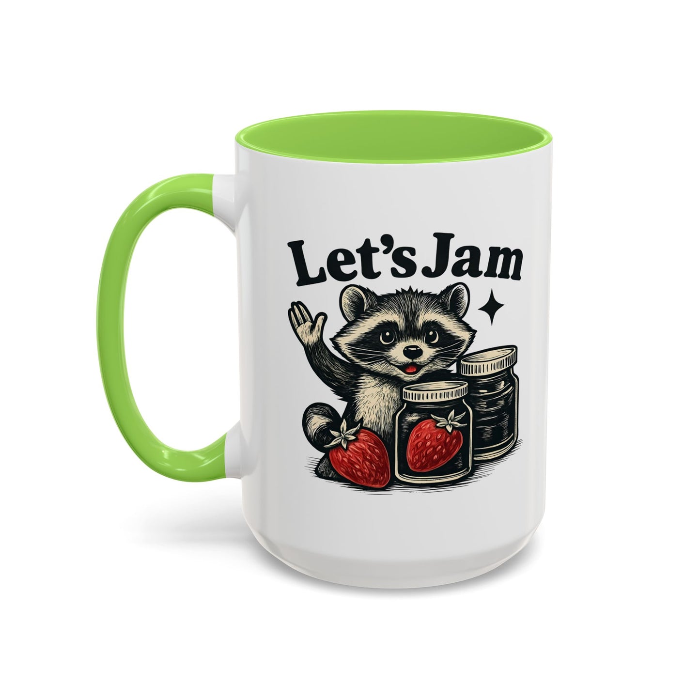 Racoon Mug, Racoon Gifts, Let's Jam Coffee Mug, Strawberry Mug, Cute Summer Mug, Raccoon Strawberry Mug, Funny Raccoon Mug, Trending Now