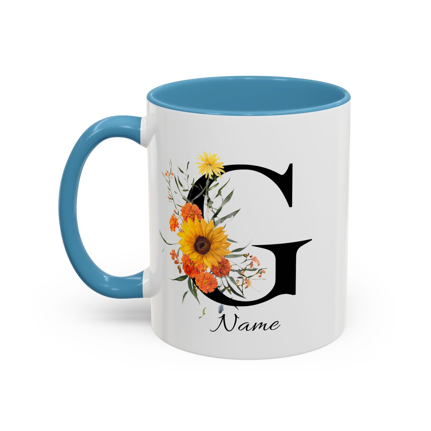 Personalized Floral Monogram - Letter G - Elegant Accent Coffee Mug – Personalized Mothers Day Gift
