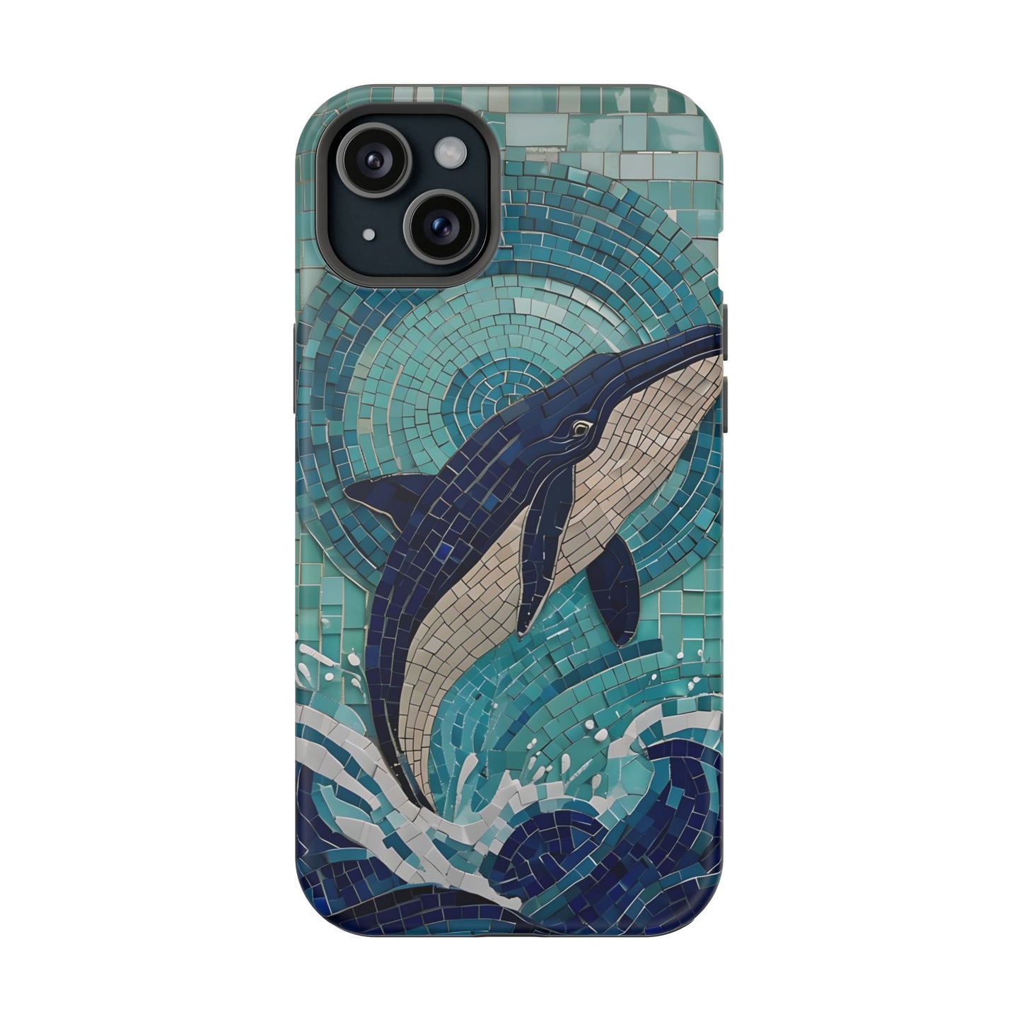 Whale Watching Mosaic iPhone Case, Whale Art, Unique Phone Case, Humpback Whale, Whale Gift, Marine Biology, Whale Watcher